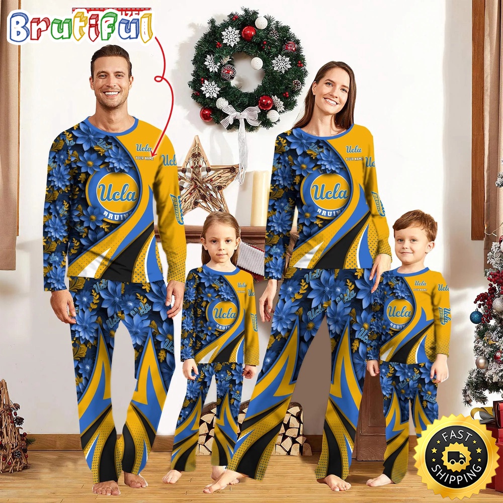 Personalized NCAA UCLA Bruins Custom Pajamas Flower For Sport Family