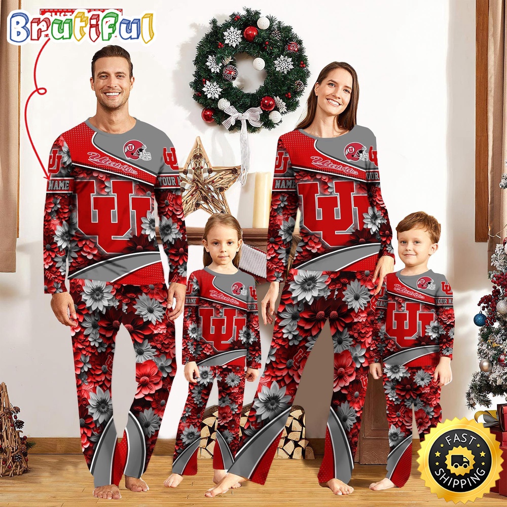 Personalized NCAA Utah Utes Custom Pajamas For Family Custom Pajamas Sport Fans