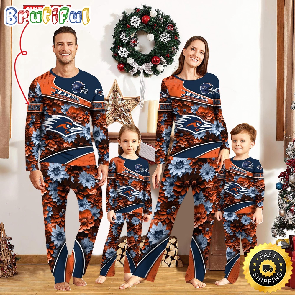 Personalized NCAA UTSA Roadrunners Custom Pajamas For Family Custom Pajamas Sport Fans