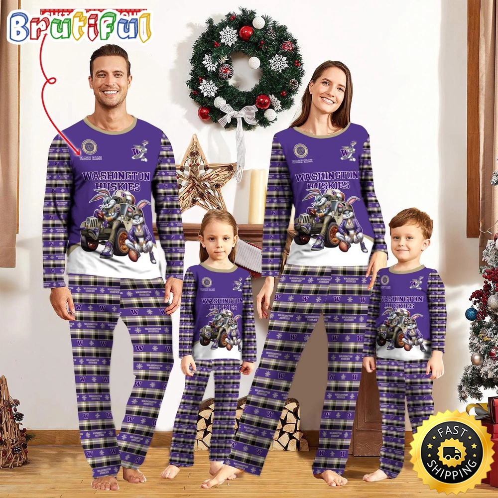 Personalized NCAA Washington Huskies Custom Pajamas For Family