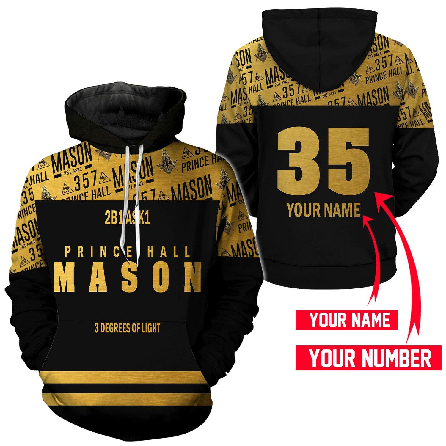 Personalized Prince Hall Free Mason Aop Hoodie