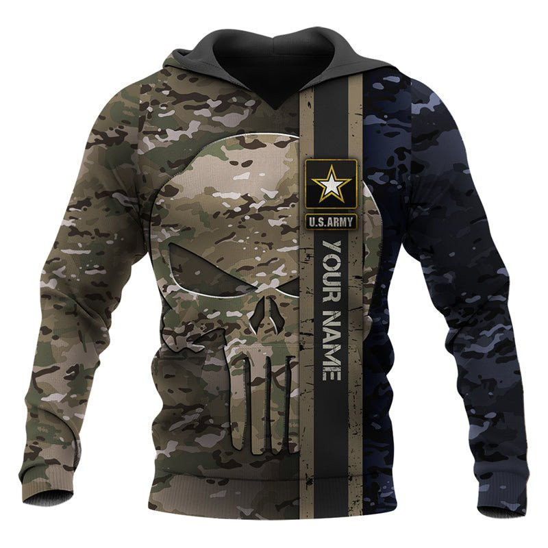 Personalized Skull Us Army Hoodie