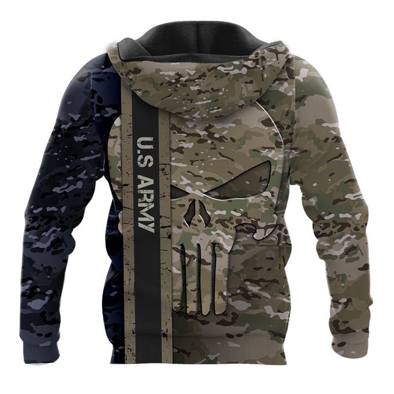 Personalized Skull Us Army Hoodie