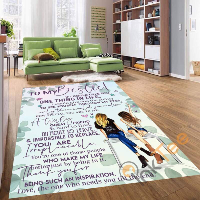 Personalized To My Best Friend Living Room Bedroom Decoration Friends Gifts Rectangle Rug