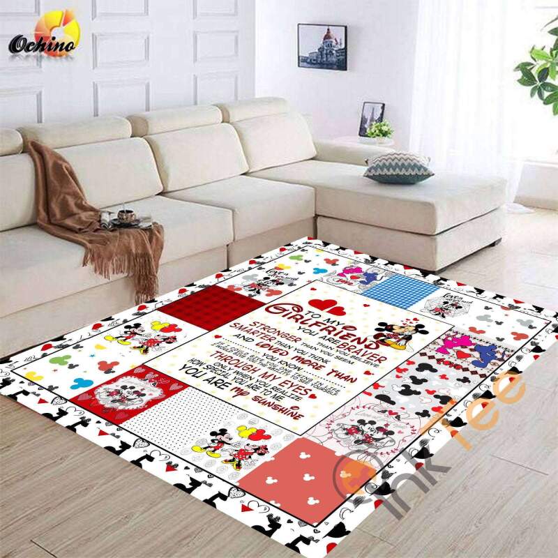 Personalized To My Girlfriend You Are Sunshine Mickey Bedroom Disney Lover Cozy Rectangle Rug