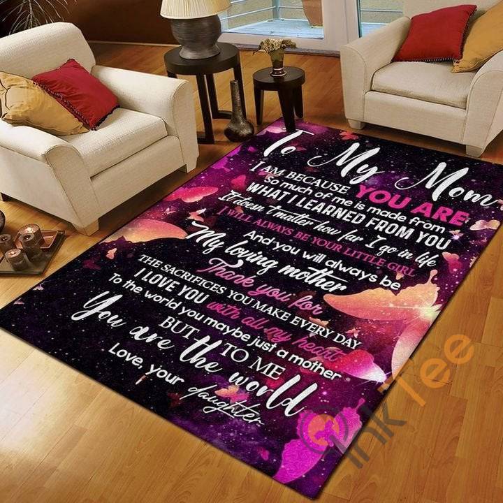 Personalized To My Mom I Love You With All Heart Daughter Living Room Girl Bedroom Rectangle Rug