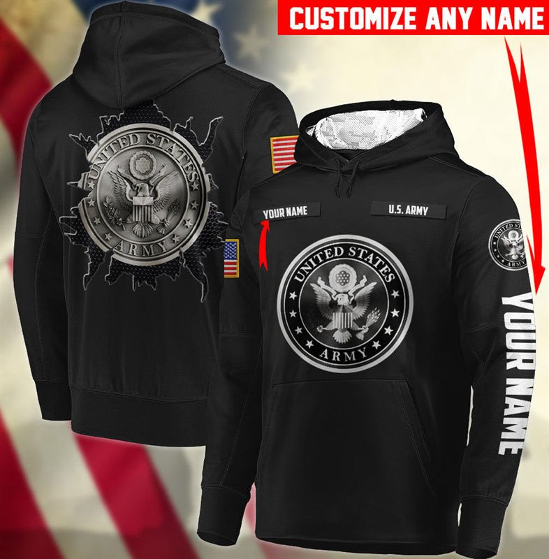 Personalized Us Army American Veteran Hoodie