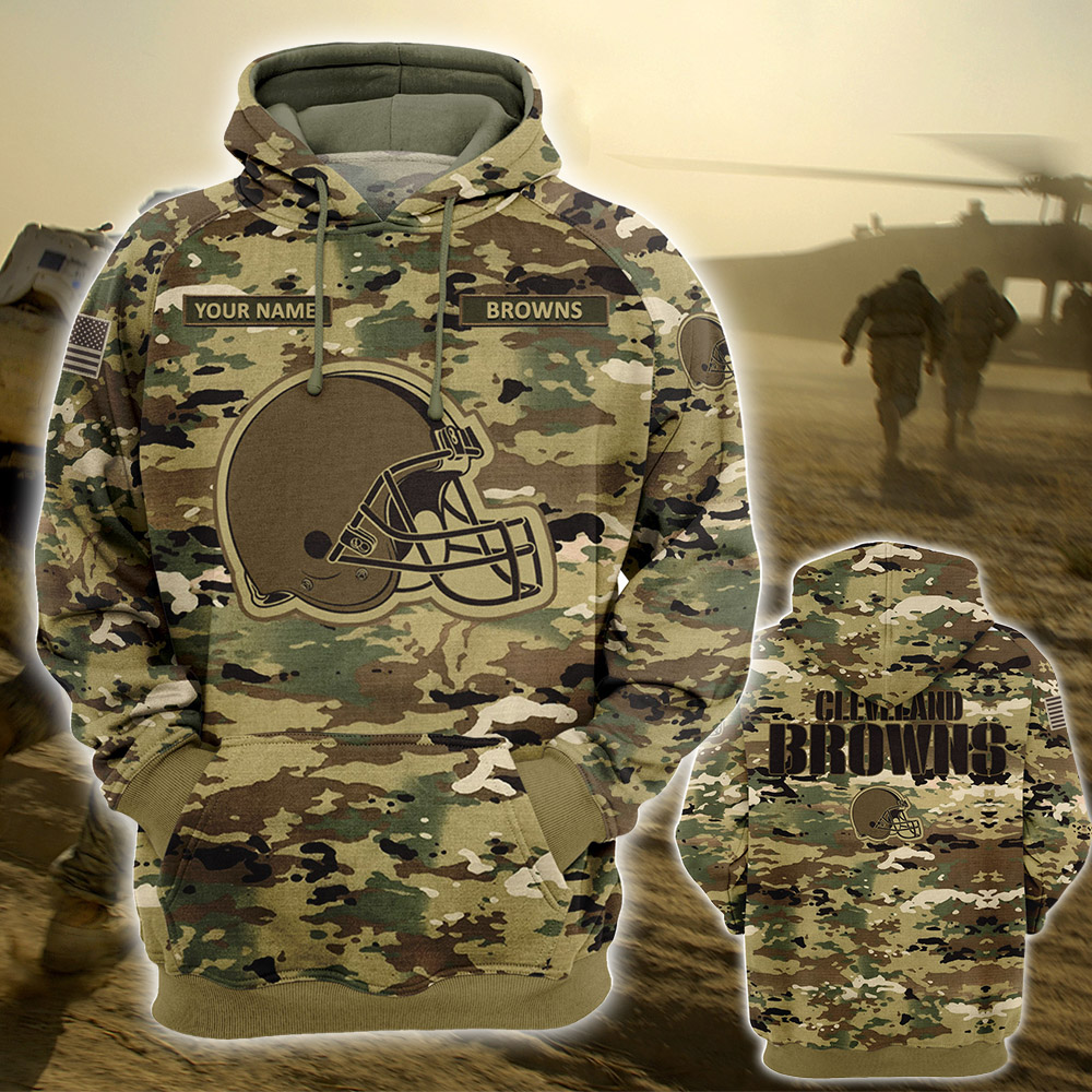 Personalized Your Name-NFL08-Cleveland Browns – OCP Camouflage Hoodie