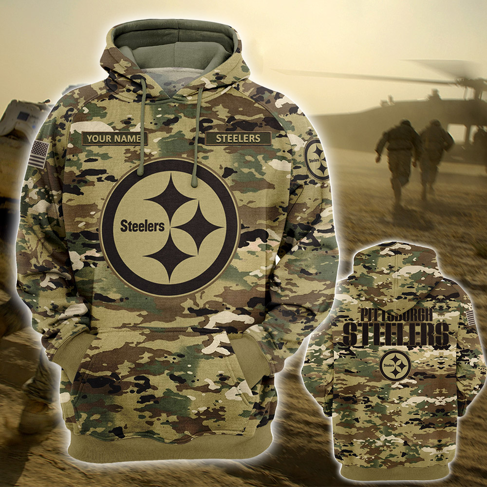 Personalized Your Name-NFL25-Pittsburgh Steelers – OCP Camouflage Hoodie