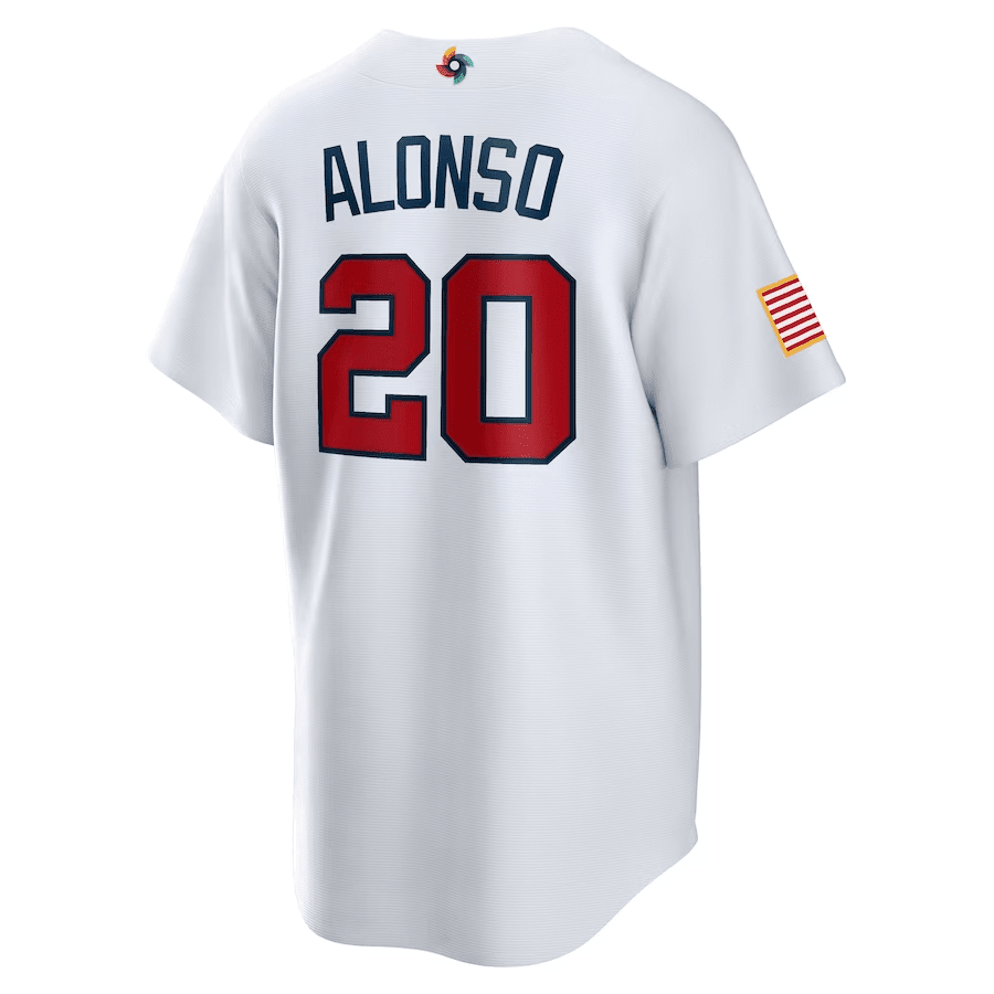 Pete Alonso 20 USA Baseball 2023 World Baseball Classic Stitched Jersey – White Pete Alonso 20 USA Baseball 2023 World Baseball Classic Stitched Jersey – White