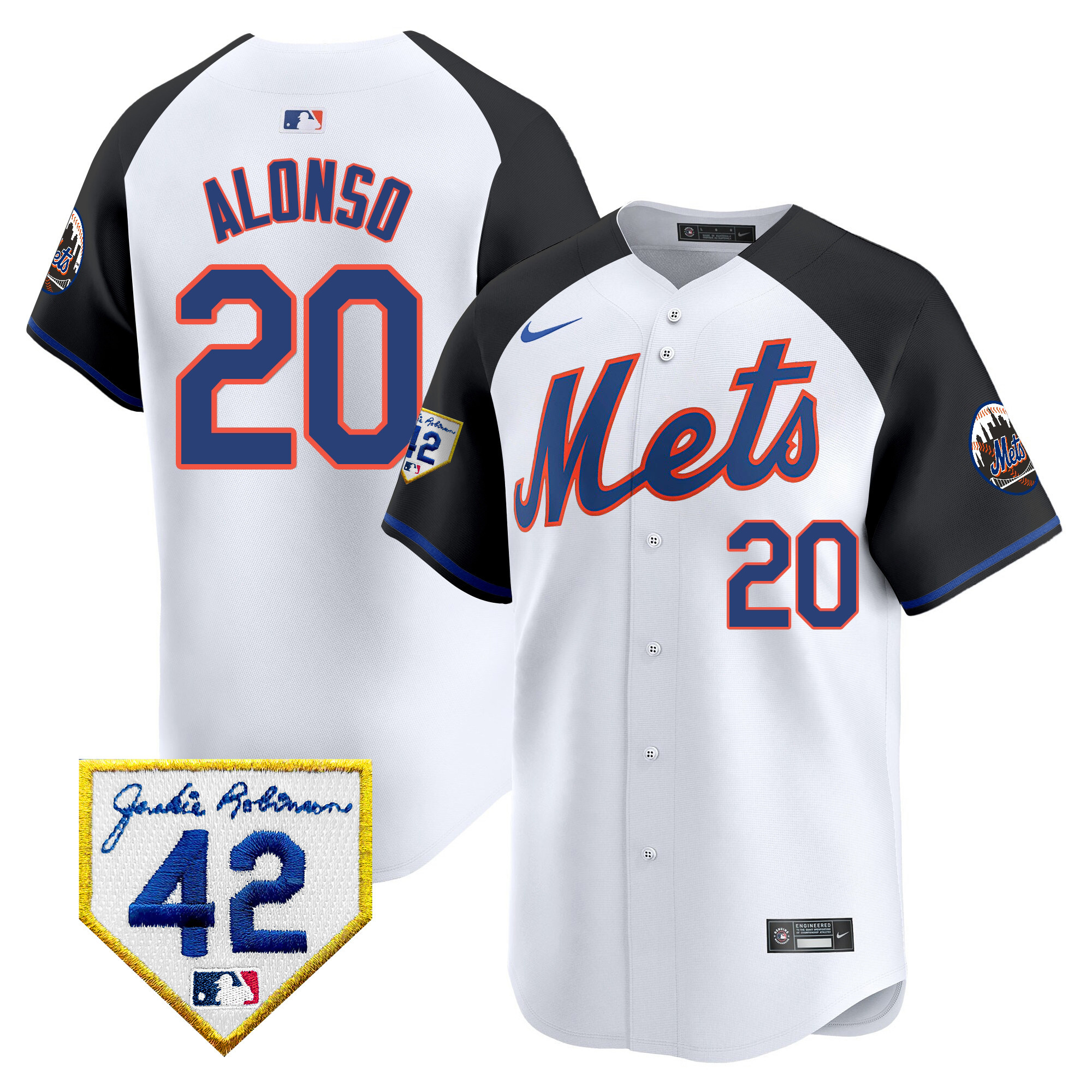 Pete Alonso Men's New York Mets 2024 Jackie Robinson Patch Vapor Premier Limited Alternate Jersey - All Stitched