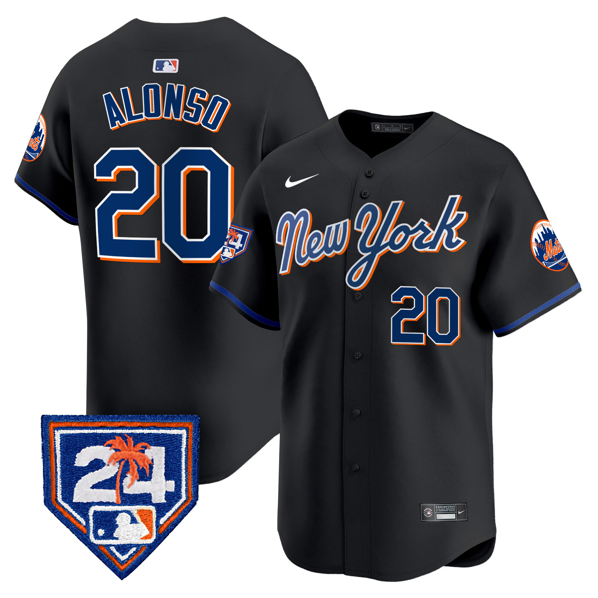 Pete Alonso Men's New York Mets 2024 Spring Training Vapor Premier Limited Black Jersey - All Stitched