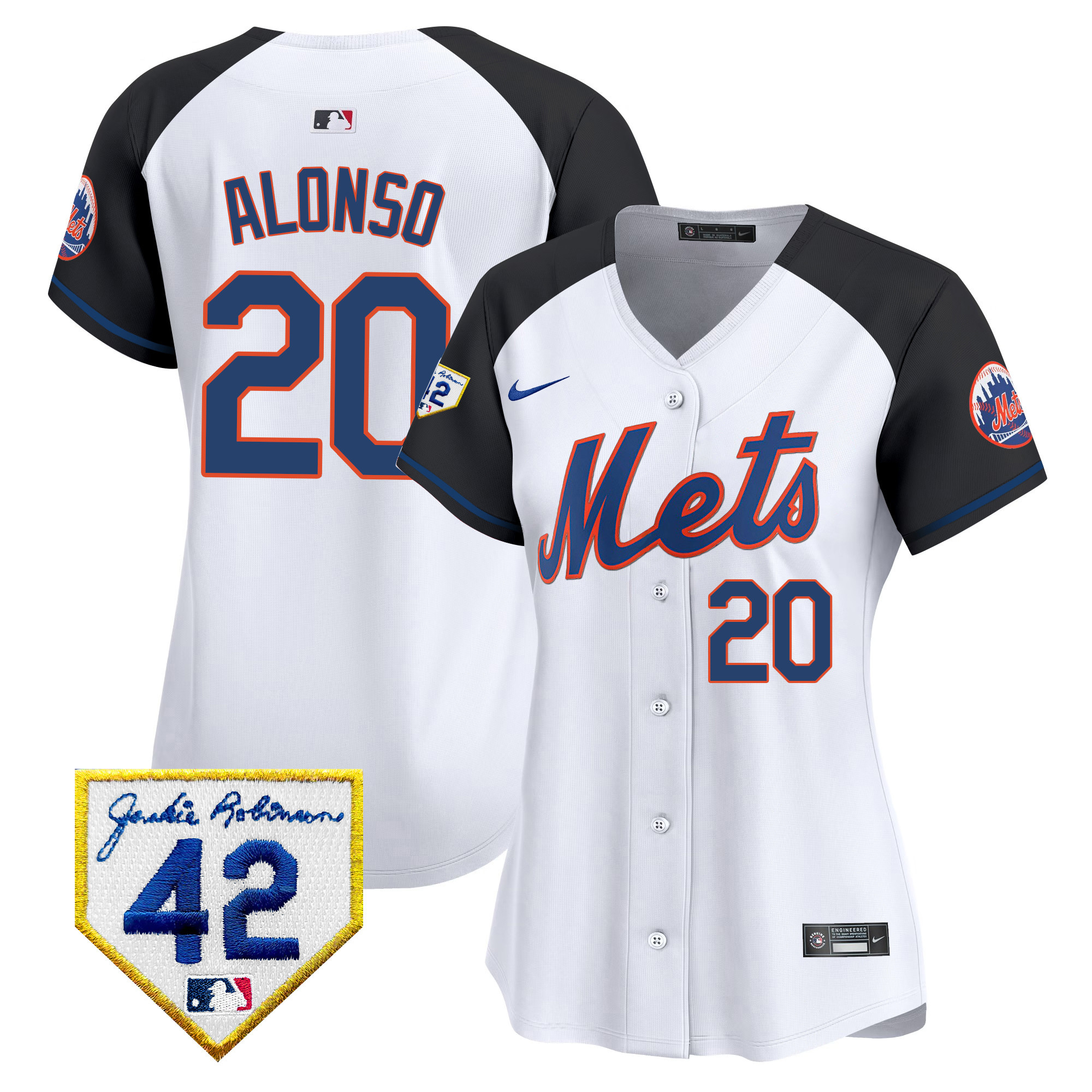 Pete Alonso Women's New York Mets 2024 Jackie Robinson Patch Vapor Premier Limited Alternate Jersey - All Stitched