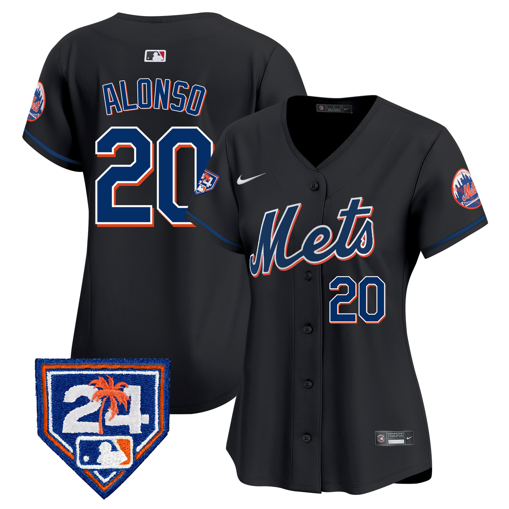Pete Alonso Women's New York Mets 2024 Spring Training Vapor Premier Limited V2 Black Jersey - All Stitched