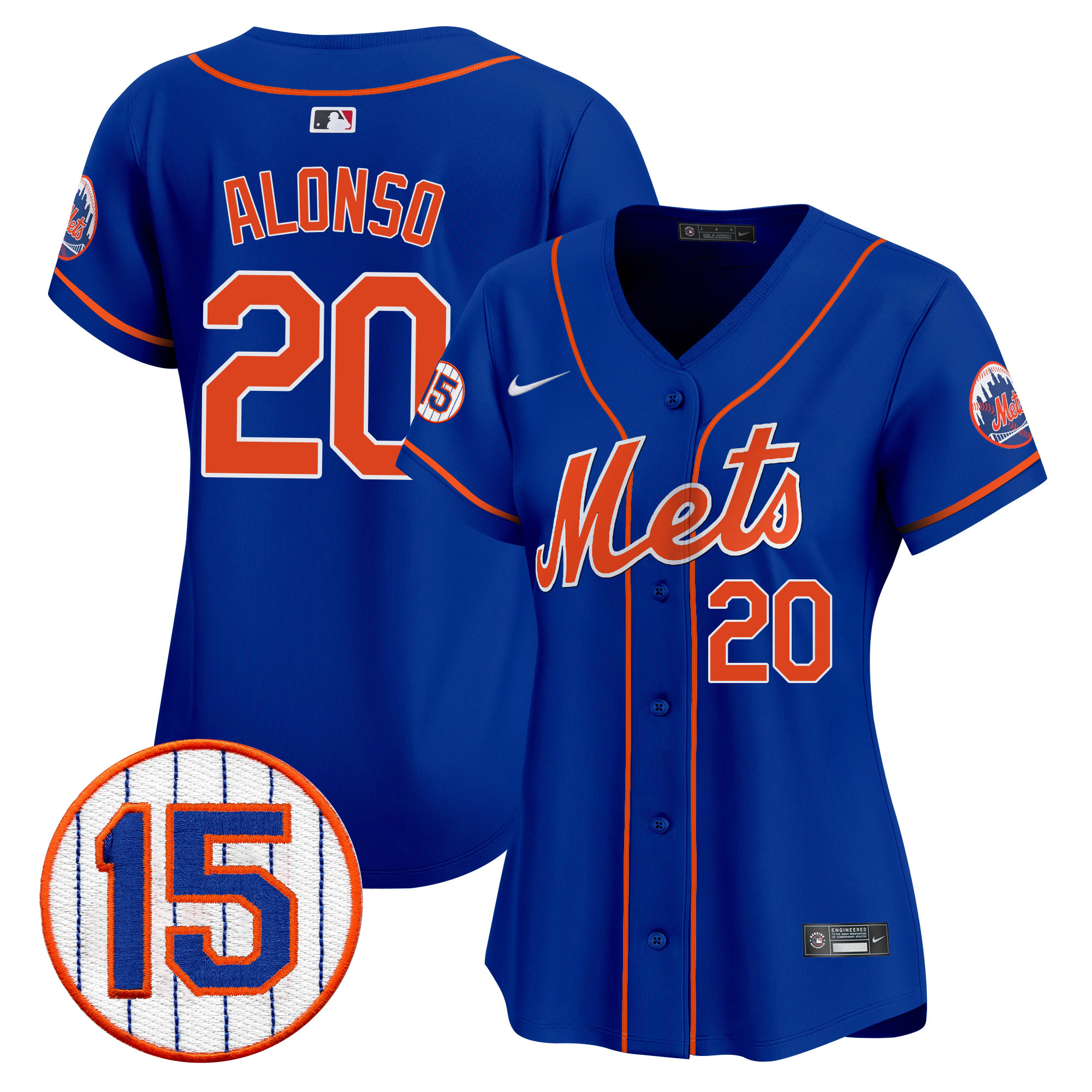 Pete Alonso Women's New York Mets Jerry Grote Patch Vapor Premier Limited Royal Jersey - All Stitched