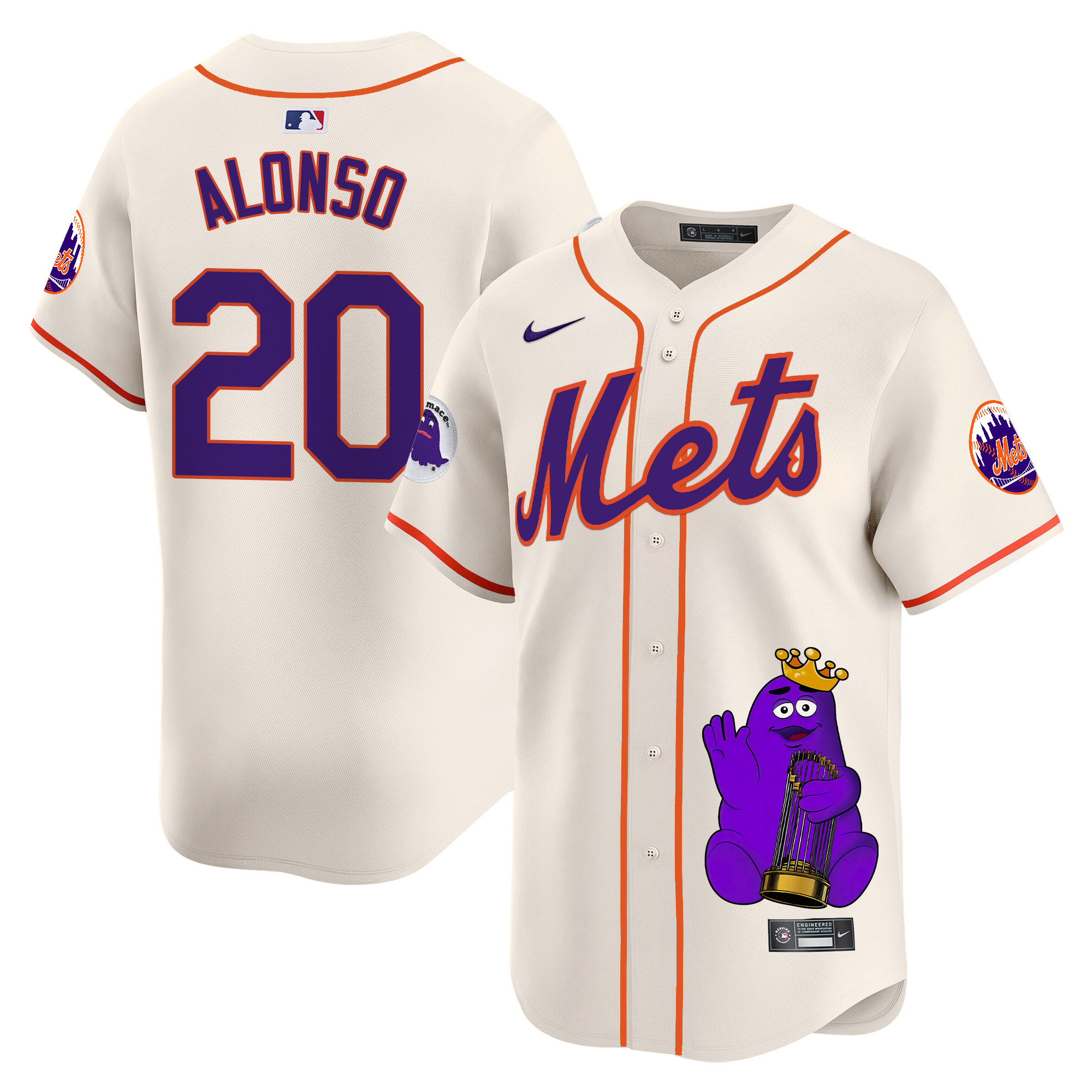 Pete AlonsoUnisex New York Mets Grimace Vapor Premier Limited Cream Jersey - Printed