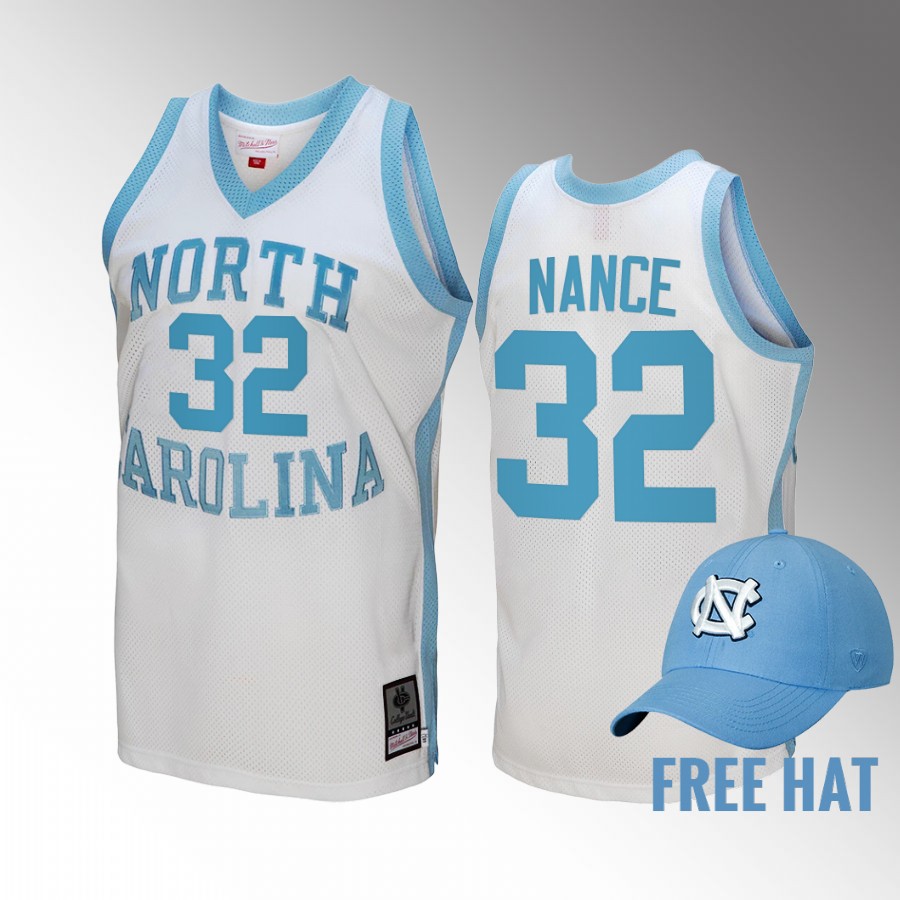 Pete Nance UNC Tar Heels White Jersey 2022 Classic Free Hat