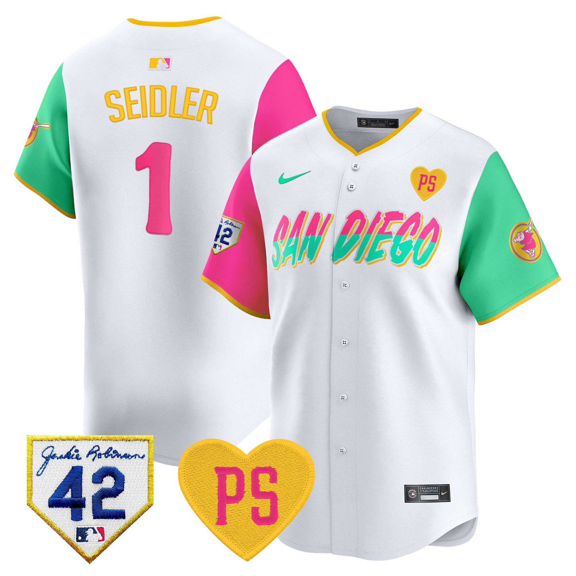 Peter Seidler Men's San Diego Padres 2024 "For Peter" & Robinson Patch Vapor Premier Limited City Connect Jersey - All Stitched