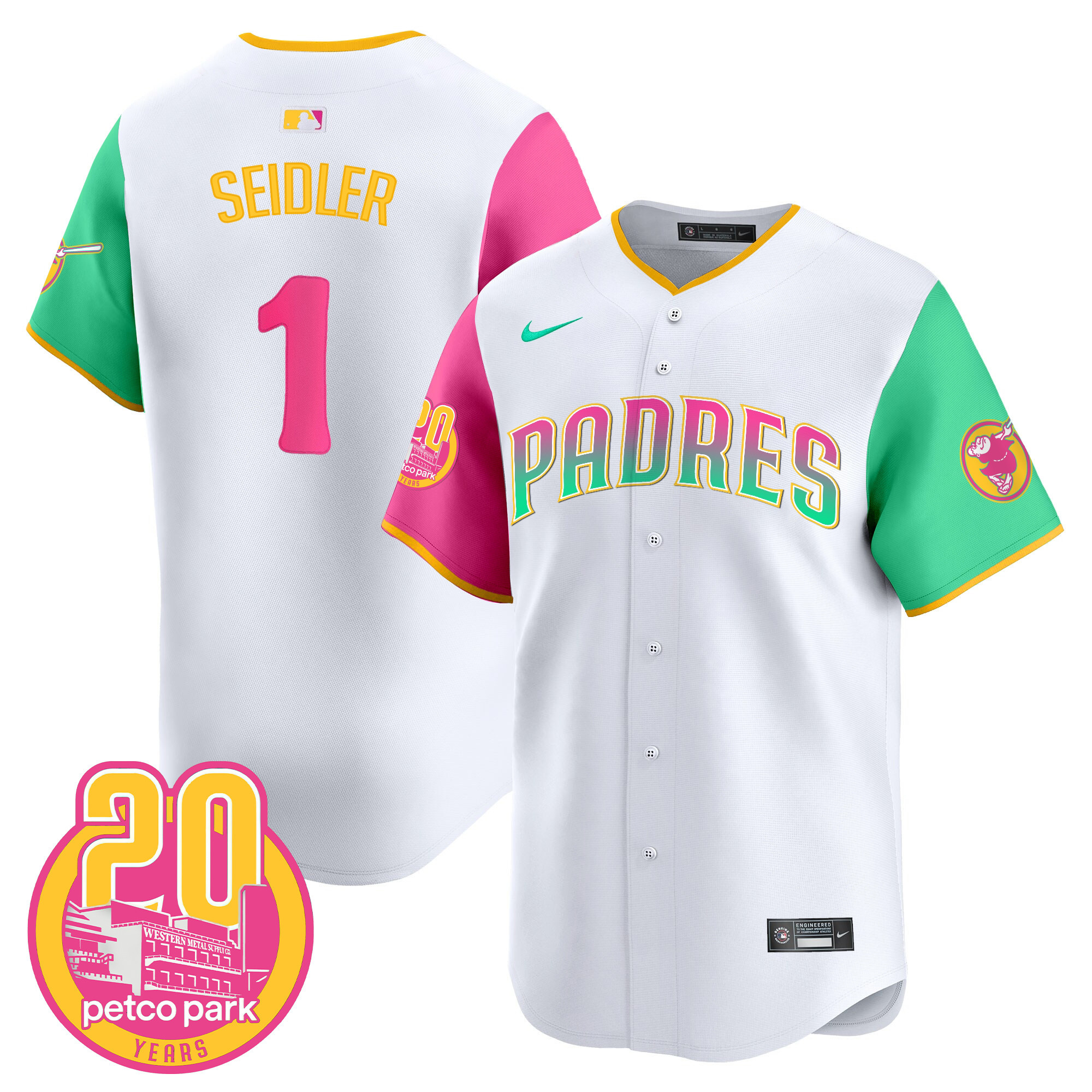 Peter Seidler Men's San Diego Padres 2024 San Diego City Style Vapor Premier Limited Color Sleeves Jersey - All Stitched