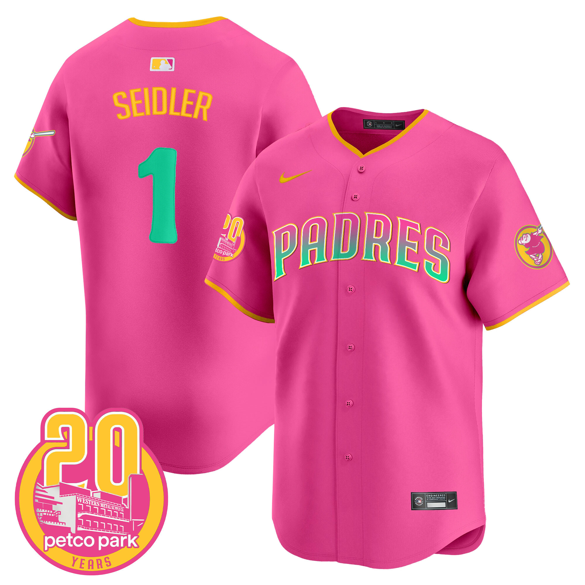 Peter Seidler Men's San Diego Padres 2024 San Diego City Style Vapor Premier Limited Pink Jersey - All Stitched