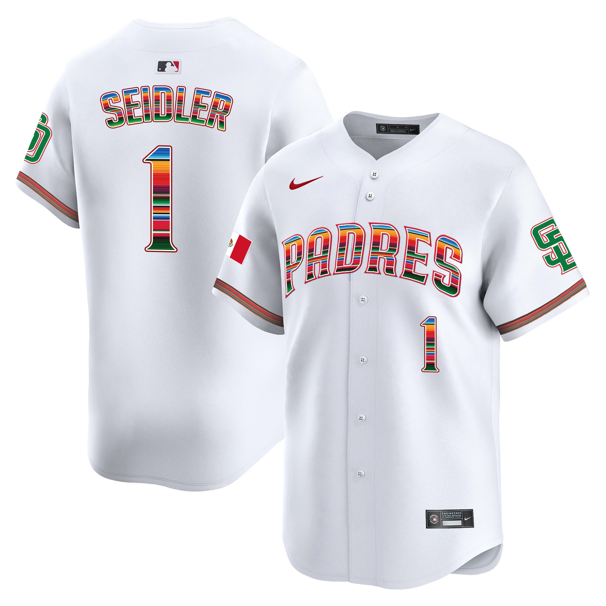 Peter Seidler Men's San Diego Padres Mexico Premier Limited White Jersey - All Stitched