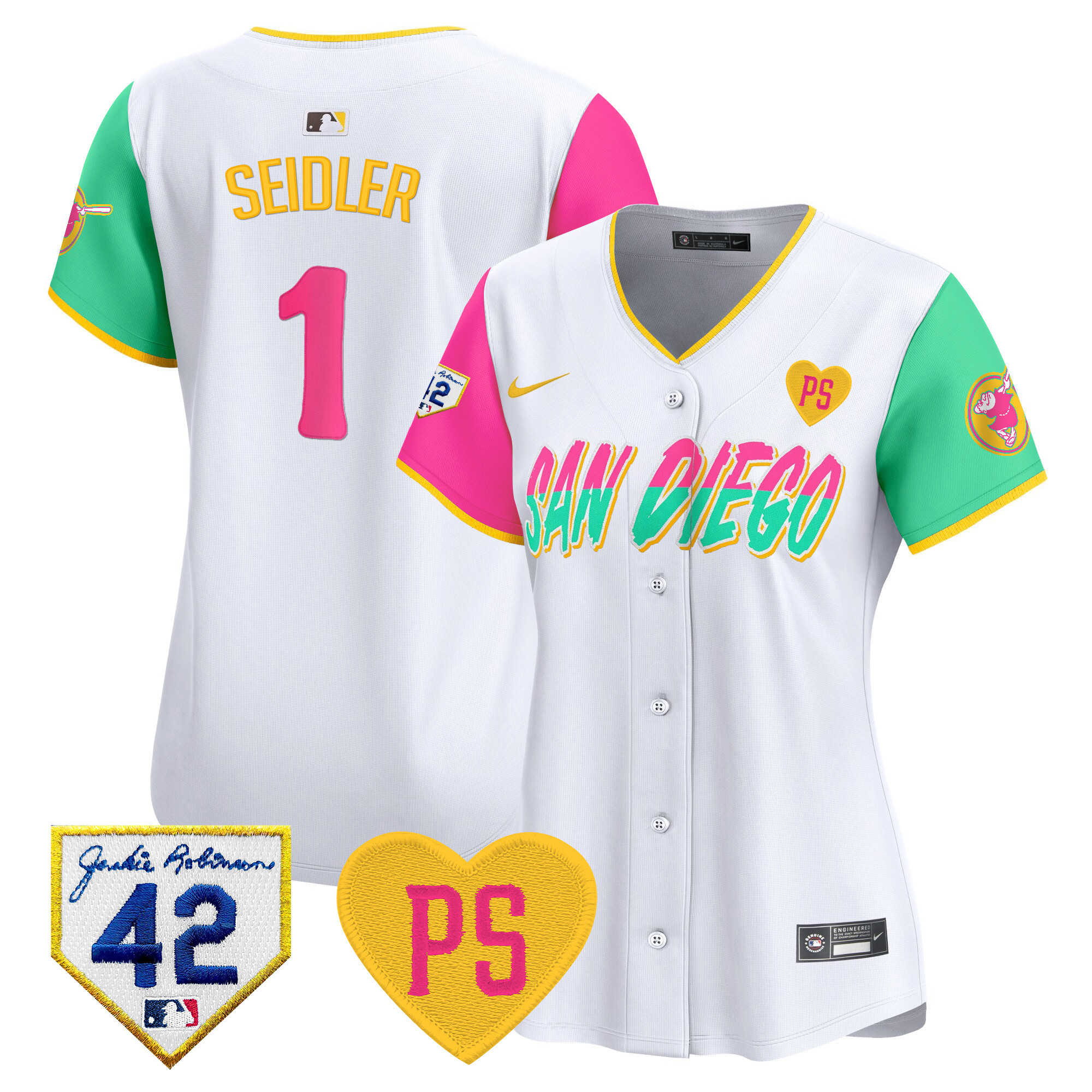 Peter Seidler Women's San Diego Padres 2024 "For Peter" & Robinson Patch Vapor Premier Limited City Connect Jersey - All Stitched