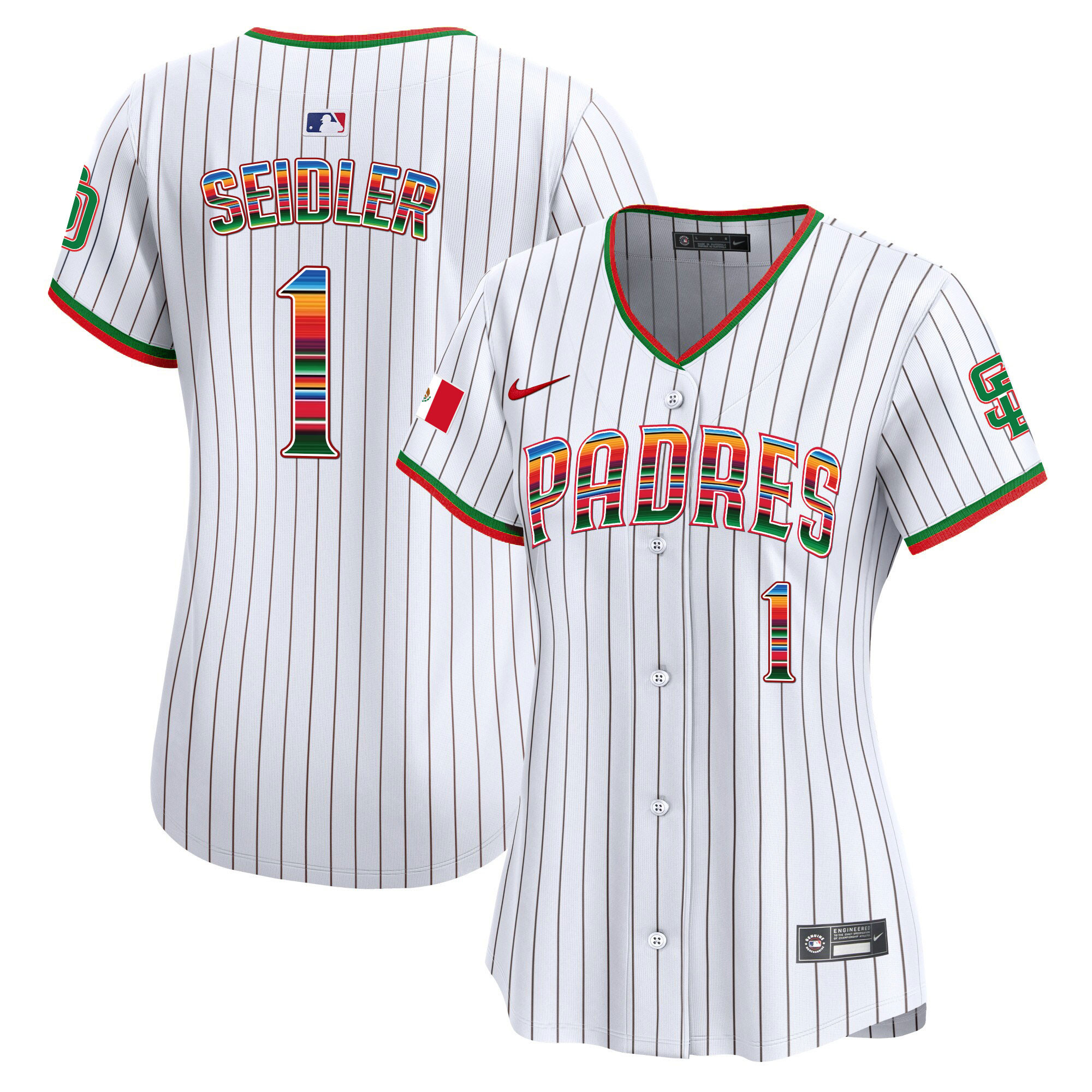 Peter Seidler Women's San Diego Padres Mexico Premier Limited Pinstripe Jersey - All Stitched