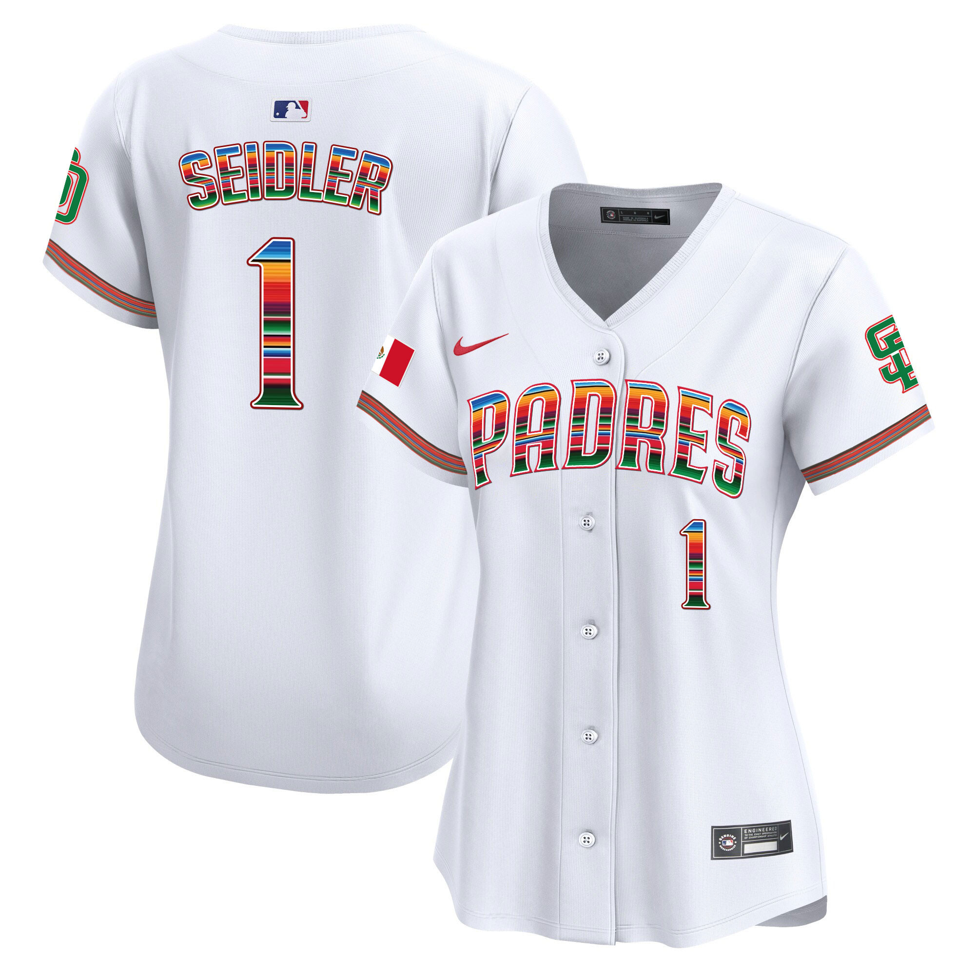 Peter Seidler Women's San Diego Padres Mexico Premier Limited White Jersey - All Stitched