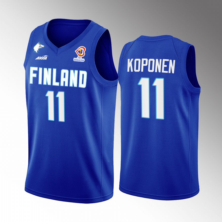 Petteri Koponen Finland 2022 FIBA World Cup Blue Jersey Away #11