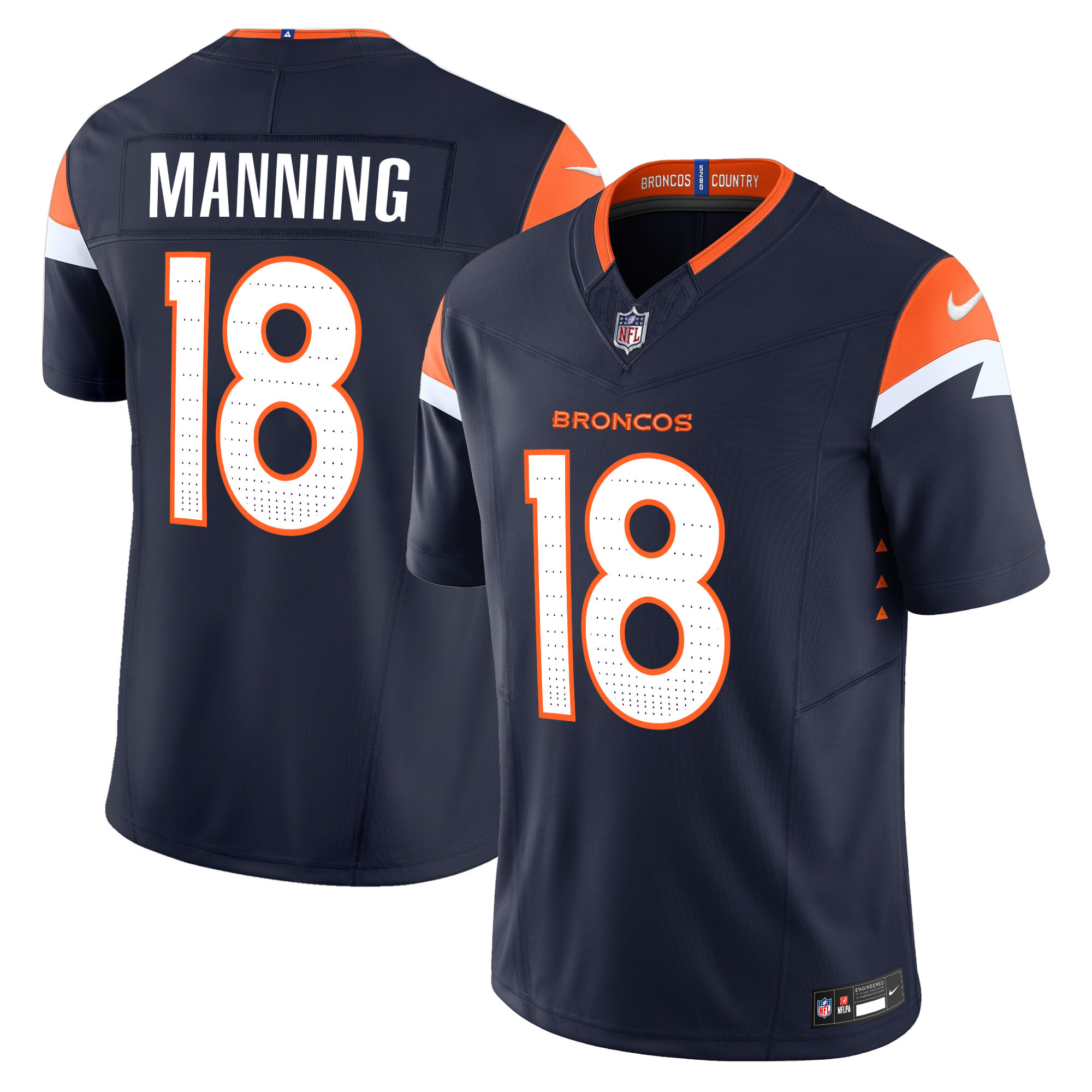 Peyton Manning Men's Denver Broncos 2024 Vapor Limited Navy Jersey - All Stitched 