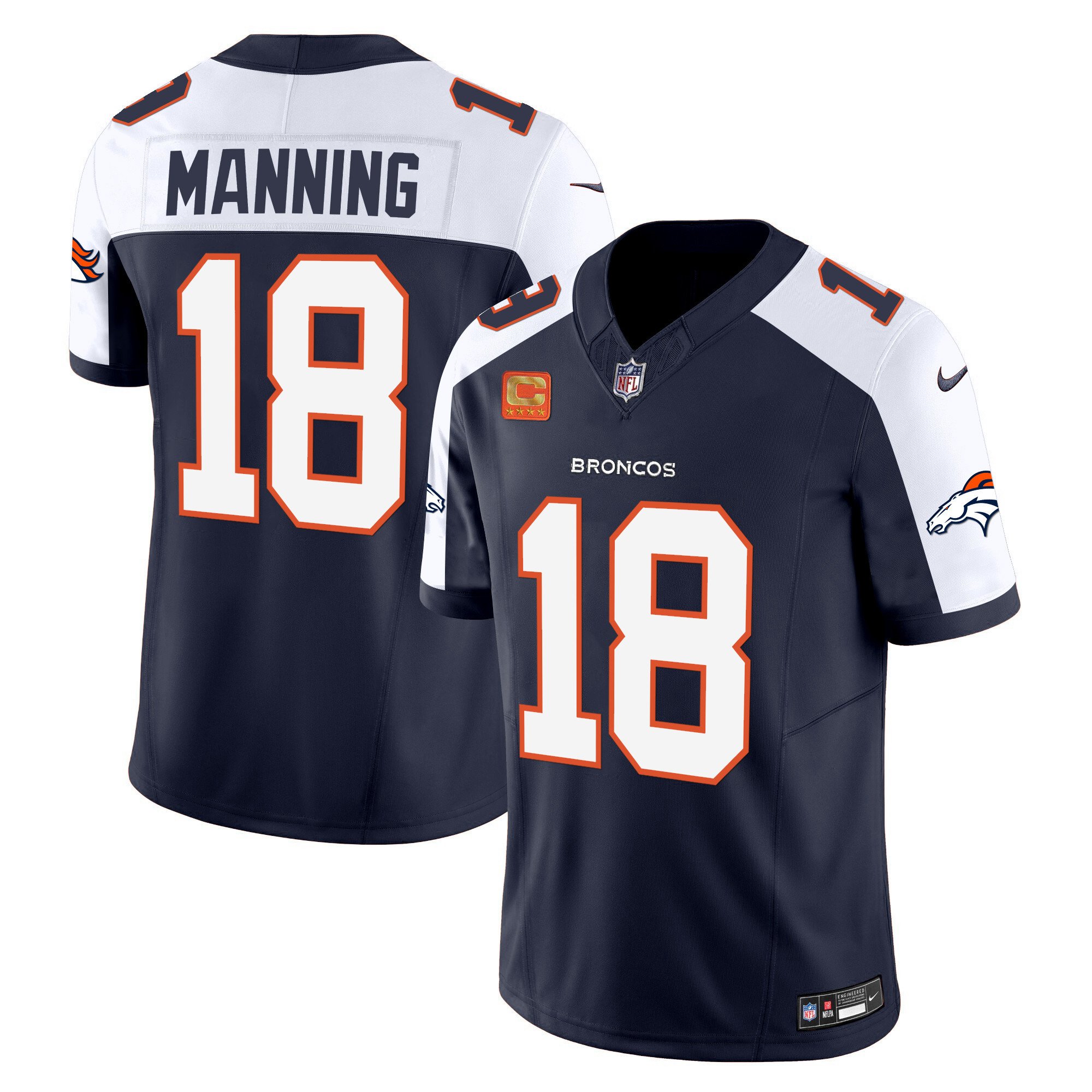 Peyton Manning Men's Denver Broncos Vapor Limited Navy Alternate Jersey - All Stitched 
