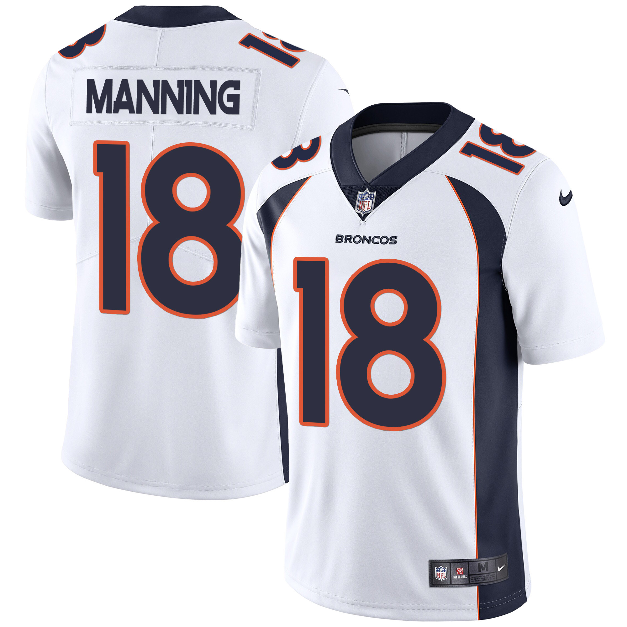 Peyton Manning Men's Denver Broncos Vapor White Jersey - All Stitched 
