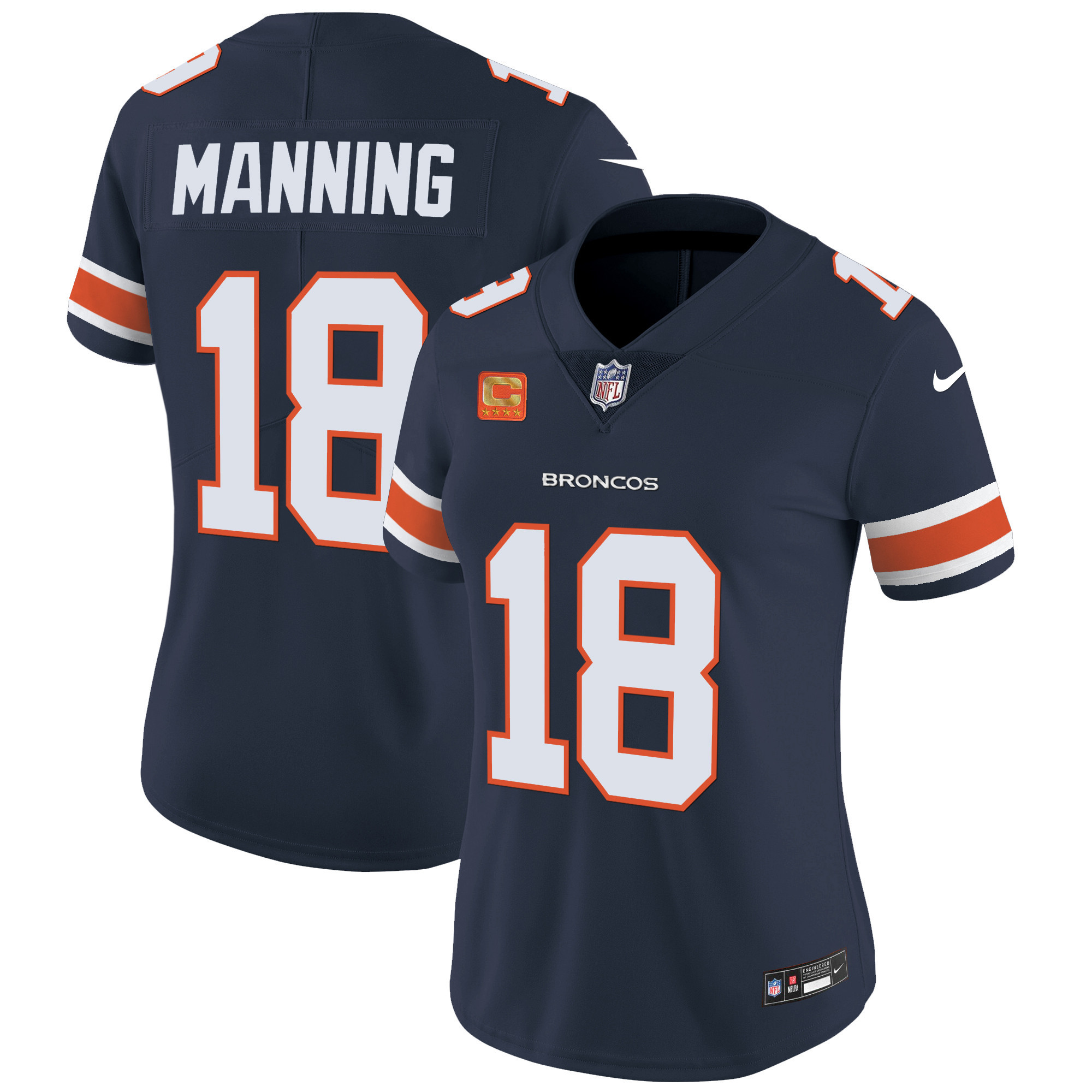 Peyton Manning Women's Denver Broncos Vapor Limited Navy Jersey - All Stitched 