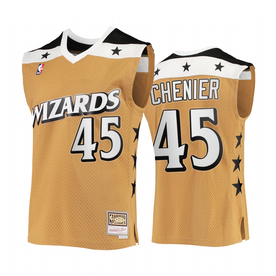 Phil Chenier 45 Washington Bullets Rare Vintage Gold Jersey HWC Stars