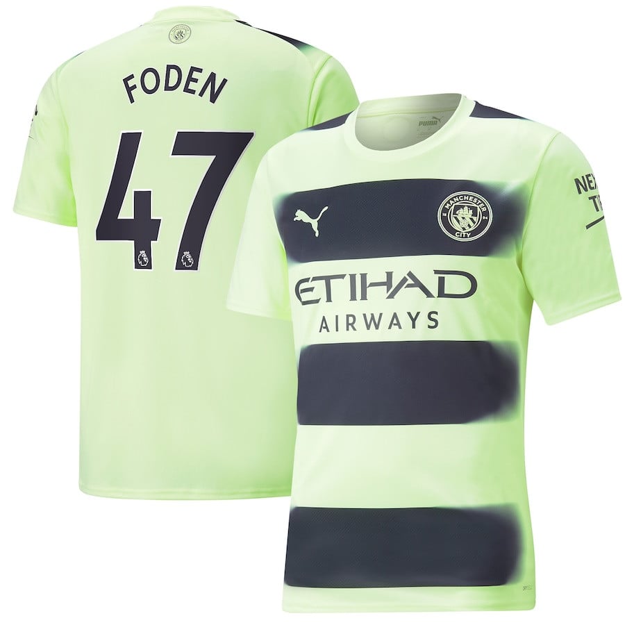 Phil Foden 47 Manchester City 2022/23 Third Men Jersey – Black