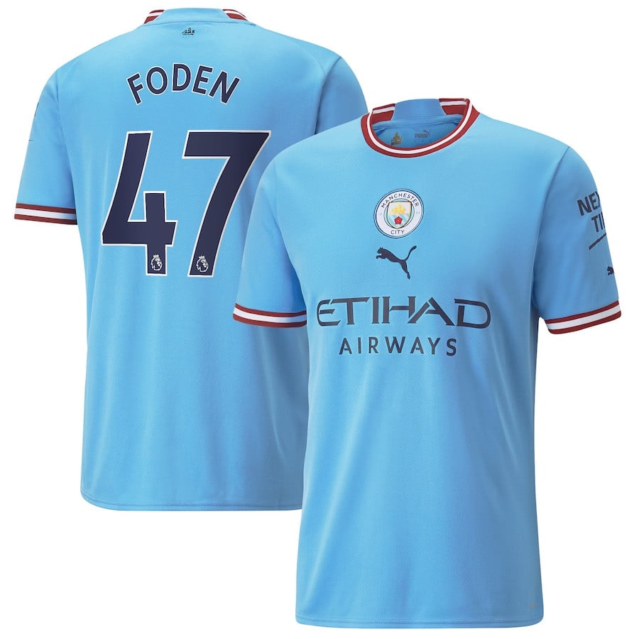 Phil Foden 47 Manchester City Men 2022/23 Home Jersey – Sky Blue