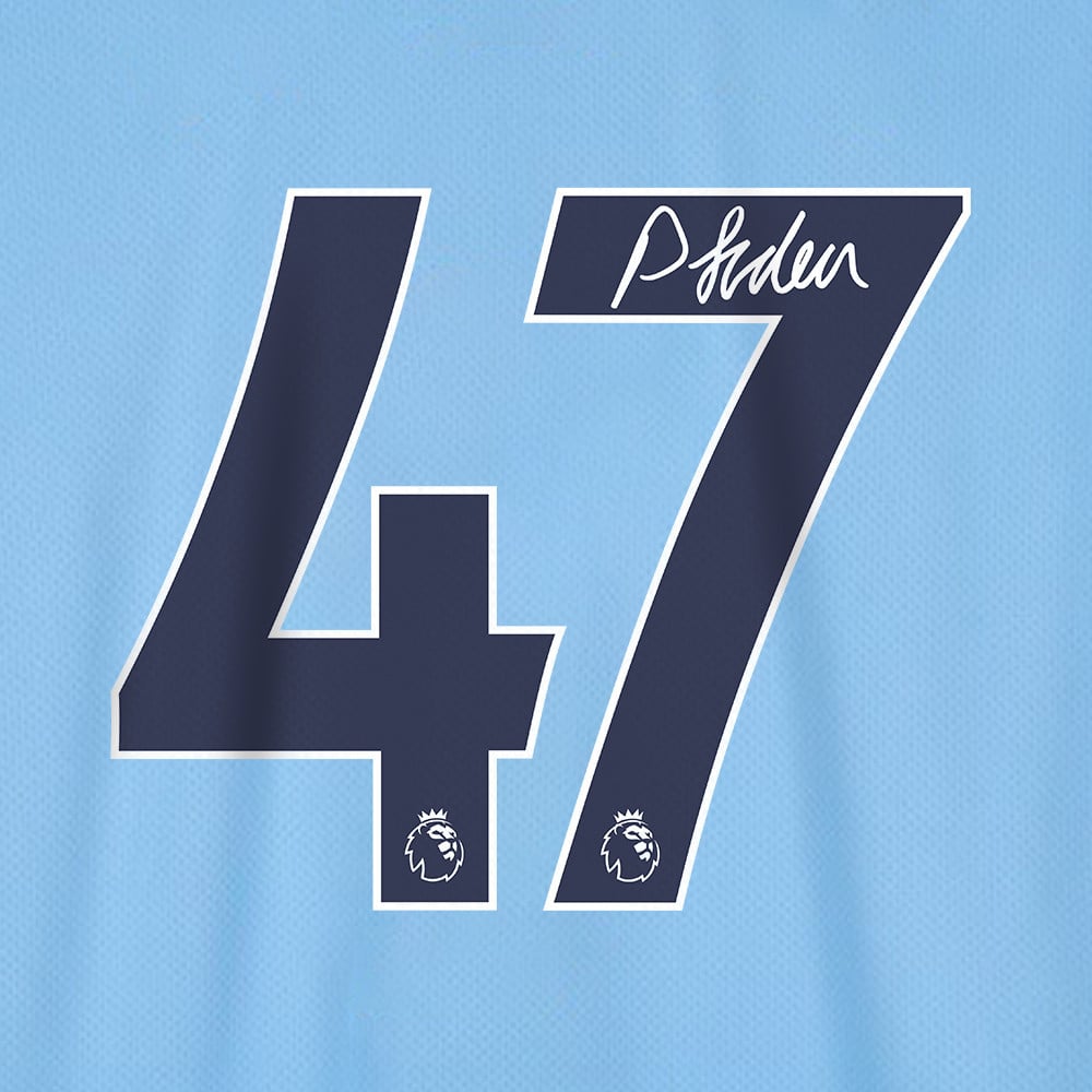 Phil Foden 47 Signed Manchester City 2022/23 Home Men Jersey – Blue
