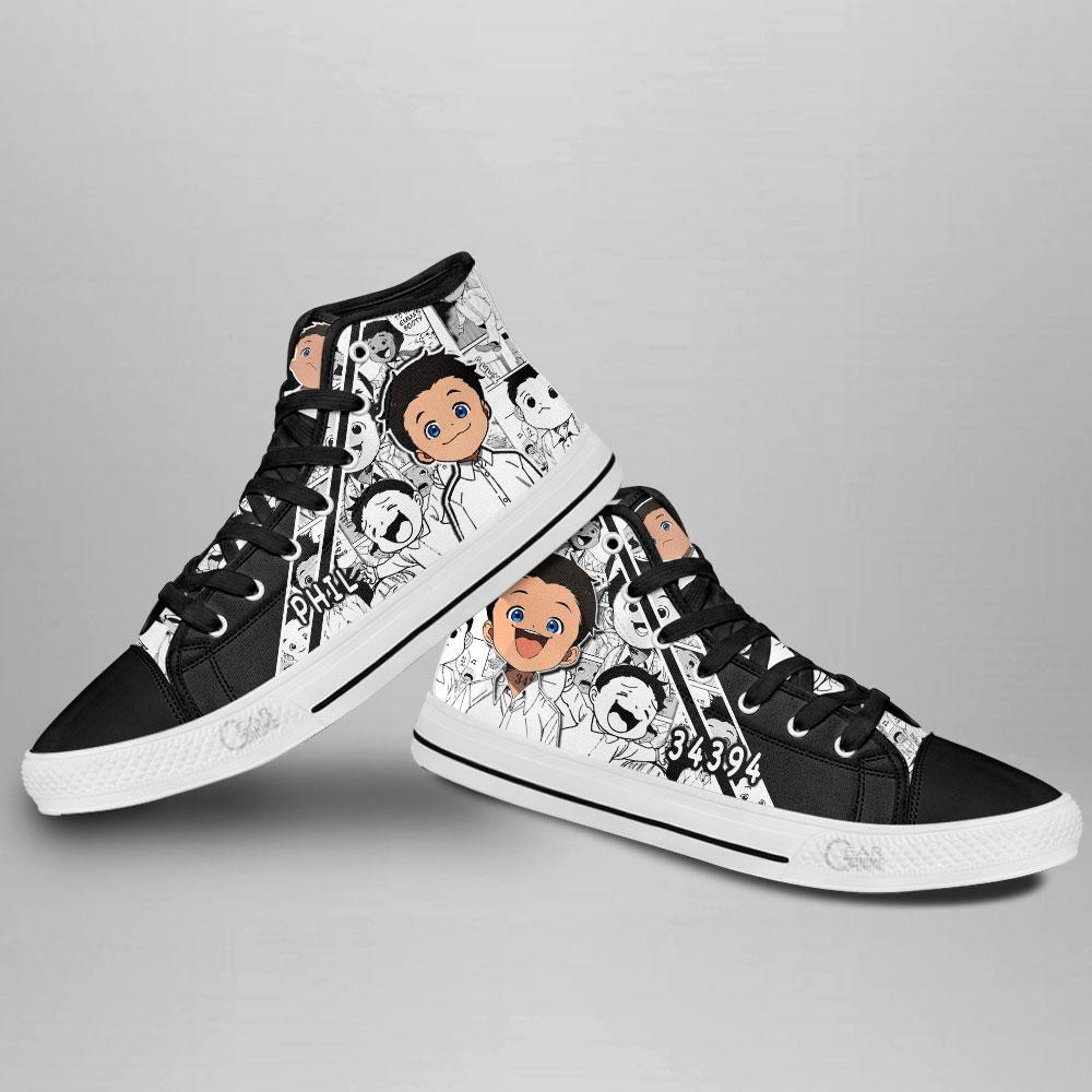 Phil High Top Shoes Custom Manga Anime The Promised Neverland Sneakers