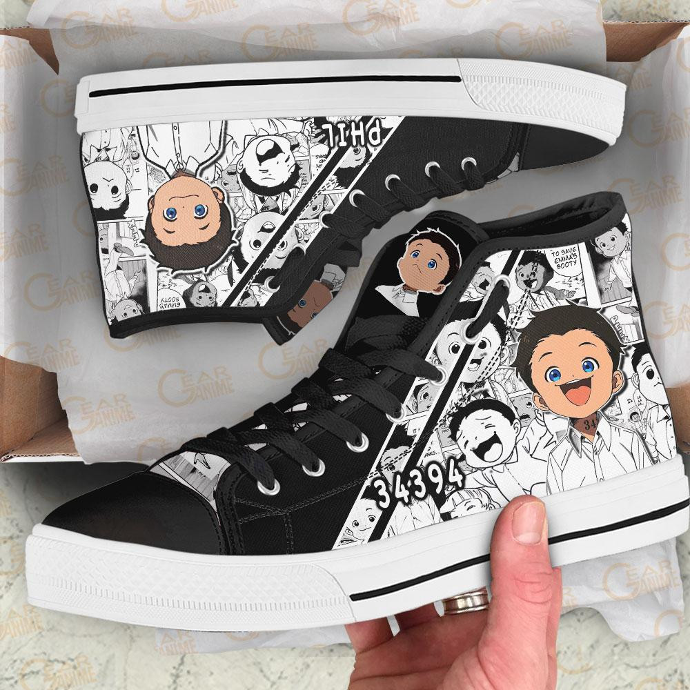 Phil High Top Shoes Custom Manga Anime The Promised Neverland Sneakers