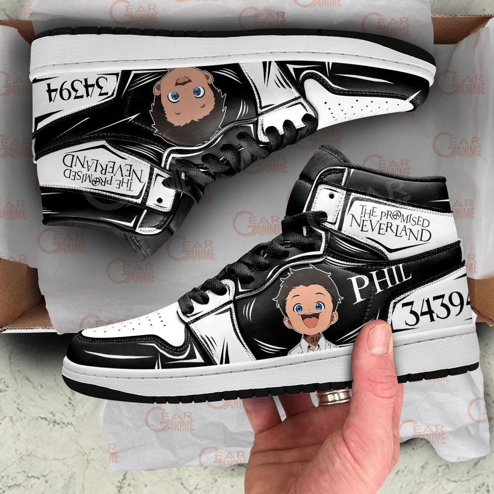 Phil The Promised Neverland JD1s Sneakers Anime Shoes Fan Gift Idea, Air Jordan Hightop