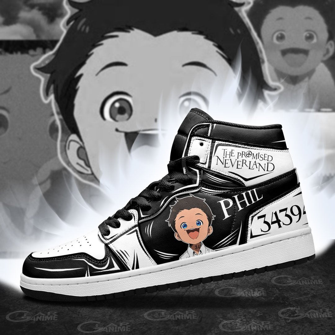 Phil The Promised Neverland JD1s Sneakers Anime Shoes Fan Gift Idea, Air Jordan Hightop