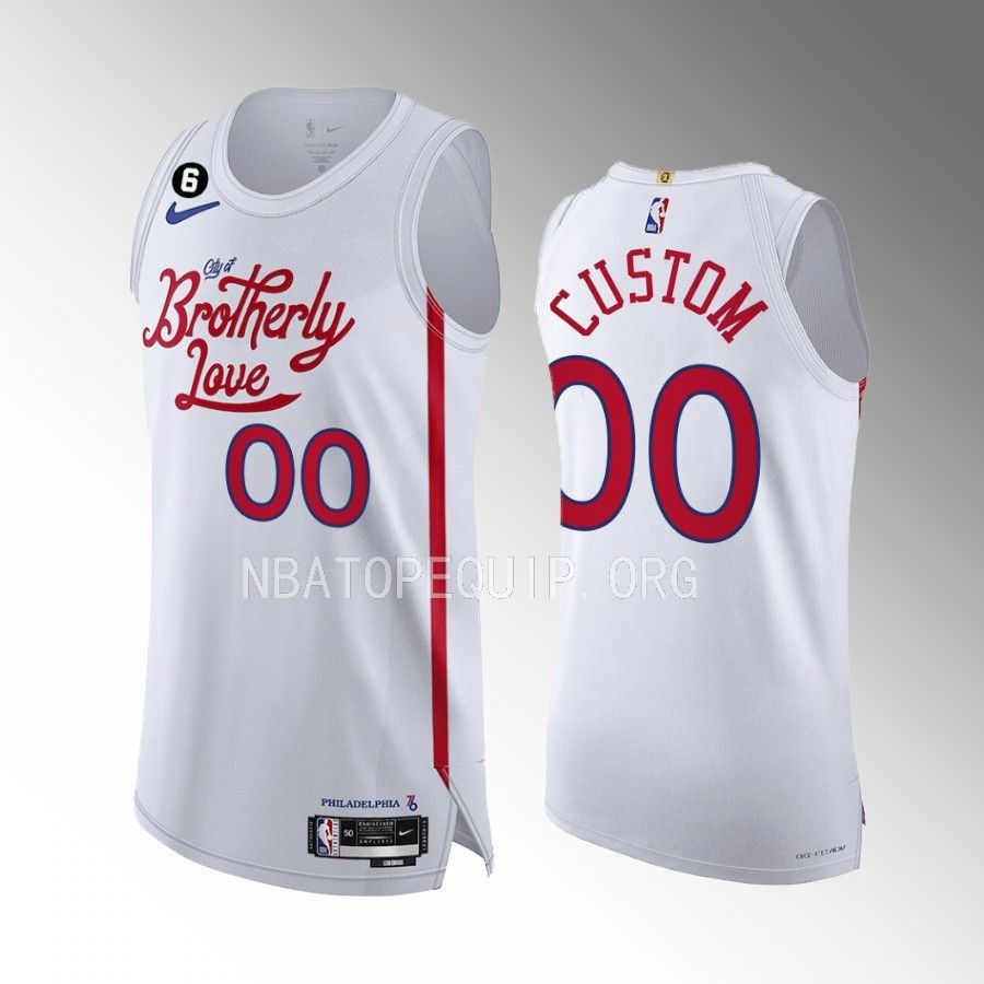 Philadelphia 76ers #00 Custom White Jersey 2022-23 City Edition