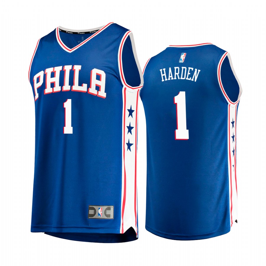 Philadelphia 76ers #1 James Harden Jersey Royal 2022 Trade