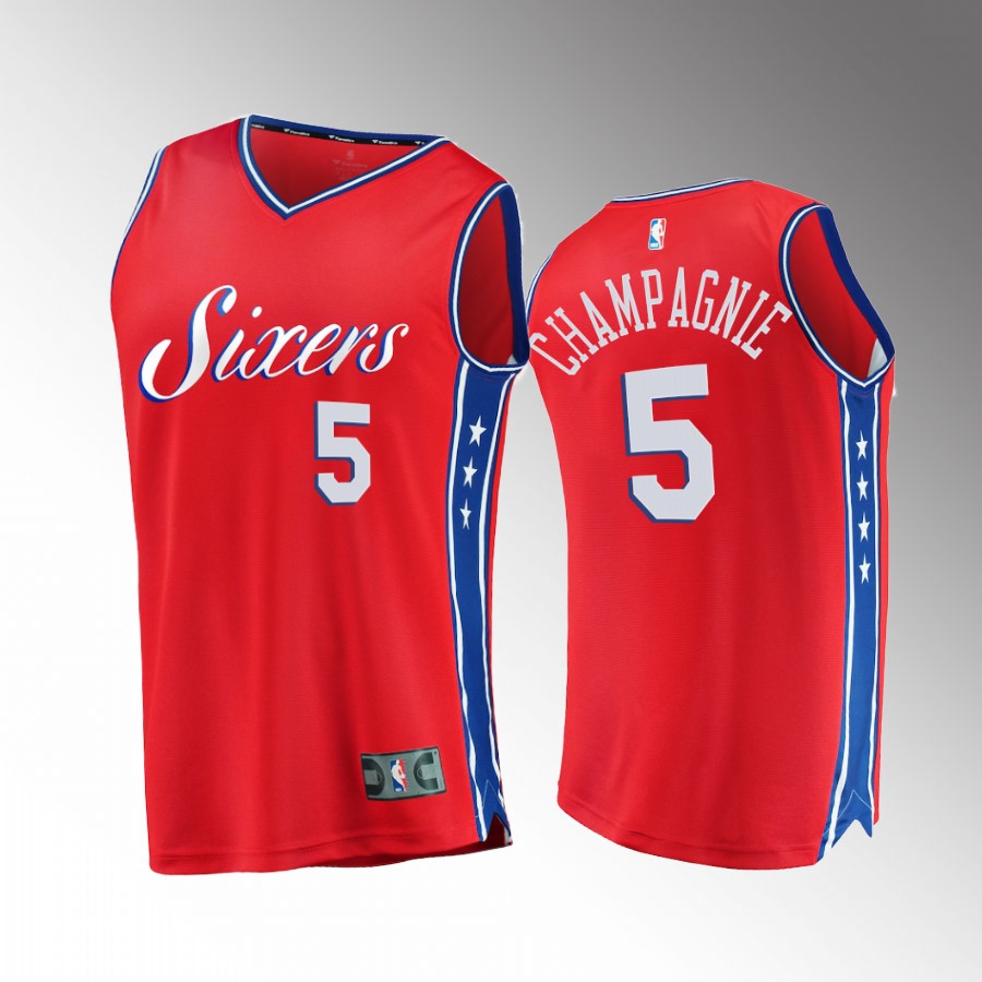 Philadelphia 76ers #5 Julian Champagnie Icon Edition Jersey Red