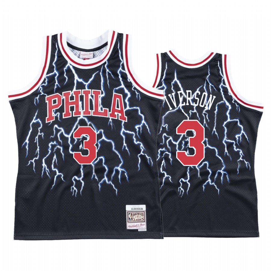 Philadelphia 76ers Allen Iverson #3 Hardwood Classics Lightning Jersey