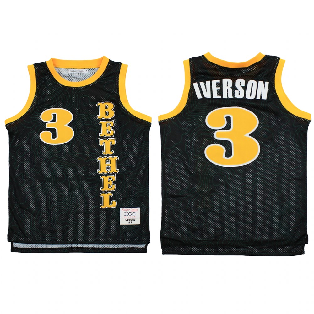 Philadelphia 76ers Allen Iverson Black Alternate Bethel High School Jersey