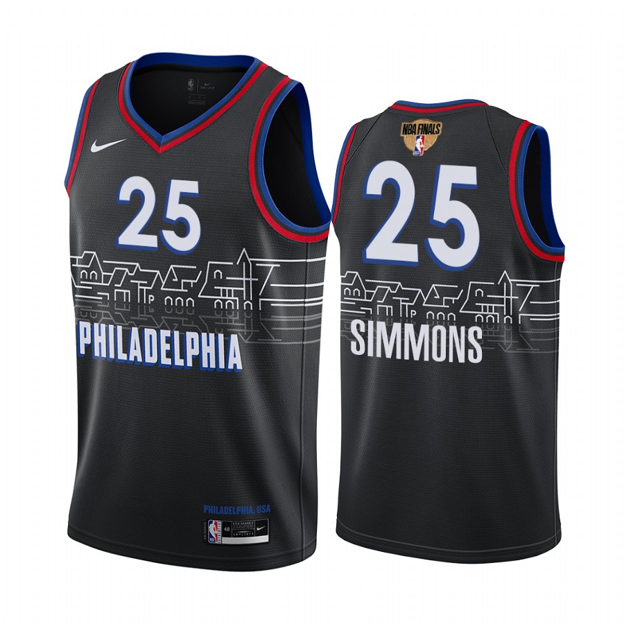 Philadelphia 76ers Ben Simmons #25 Black 2021 NBA Playoffs Jersey