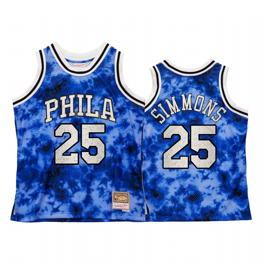 Philadelphia 76ers Ben Simmons Galaxy Constellation Jersey Men Royal Vintage