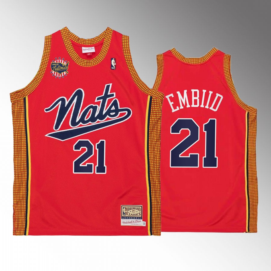 Philadelphia 76ers Joel Embiid Syracuse Nationals #21 Red Throwback 2004-05 Jersey