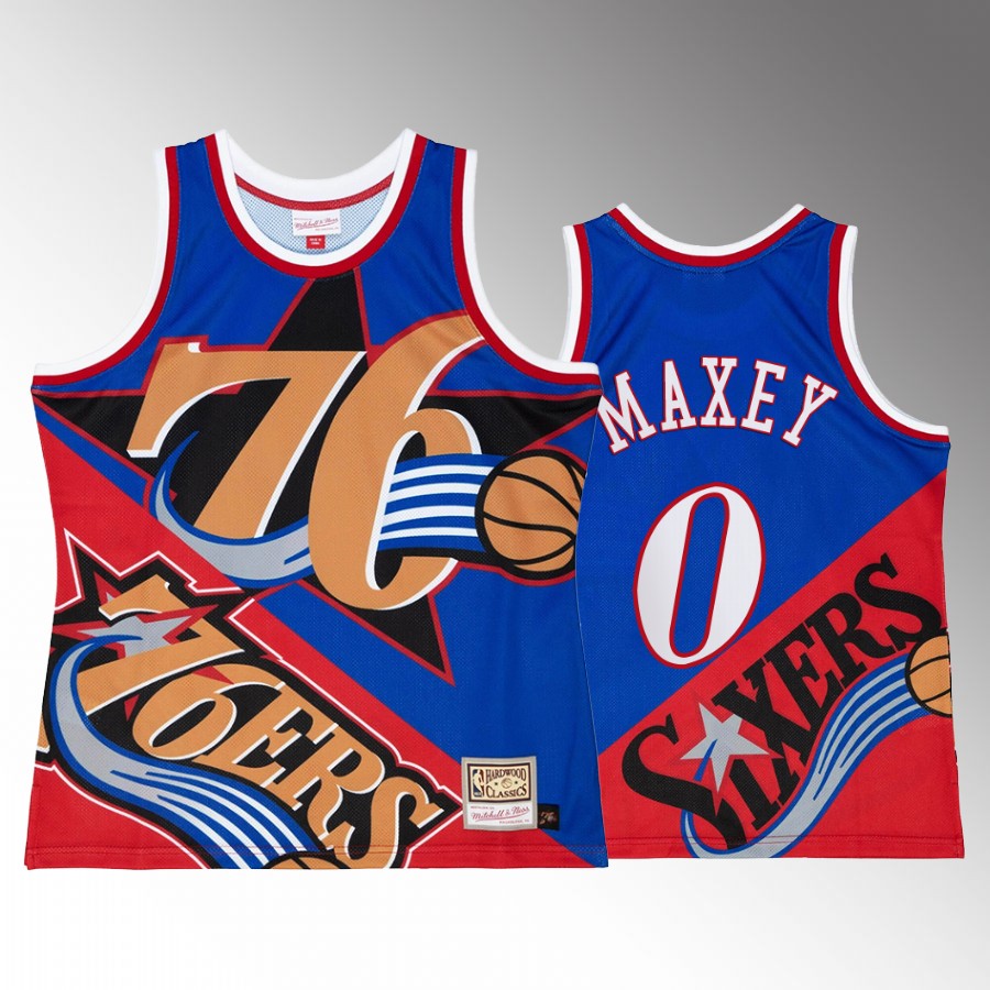 Philadelphia 76ers Tyrese Maxey Big Face 5.0 Men's Tank Top Two-Tone Fashion Blue Red Jersey Shirt